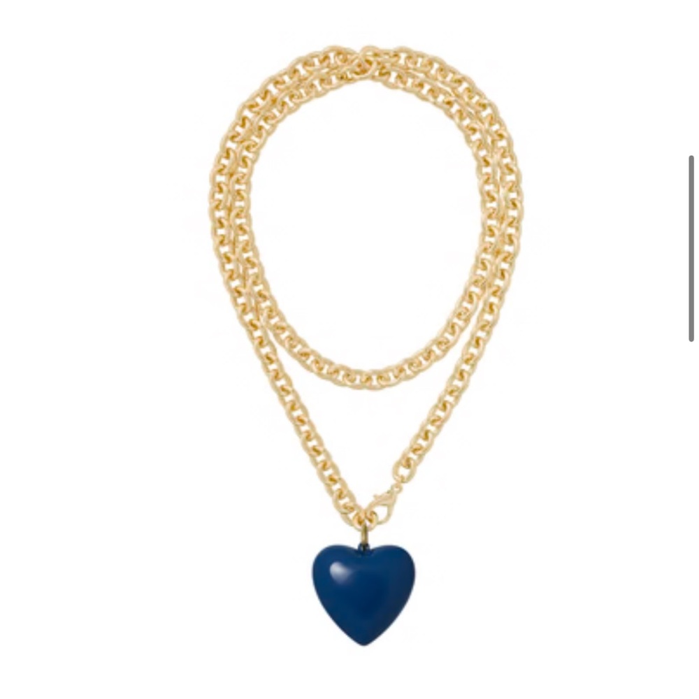 Roxanne Assoulin The Big Puffy Heart Charm Necklace - Navy